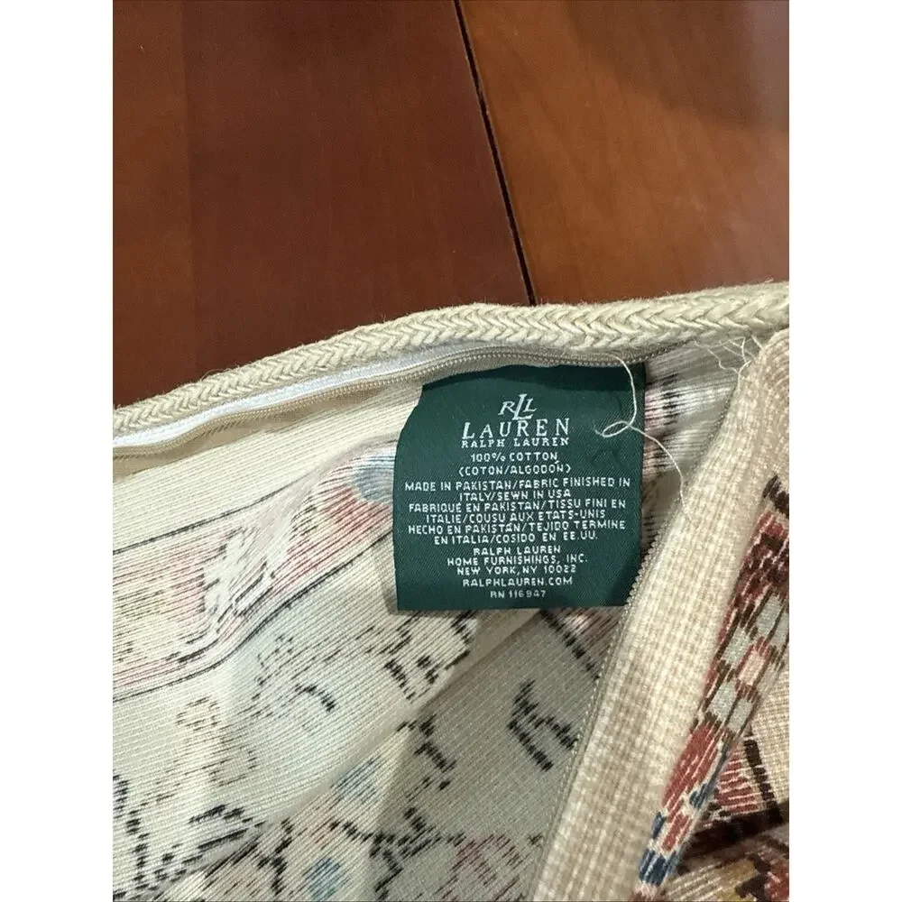 PAIR Ralph Lauren Northern Cape tapestry standard Zip pillow shams Double Cotton